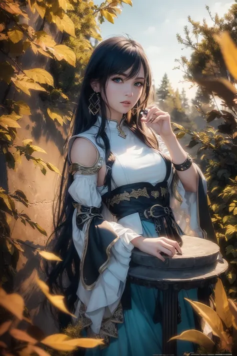 masterpiece, best quality, (photorealistic:1.9), beautiful lighting, (extremely detailed CG unity 4k fhd wallpaper),realistic,High Detail, Sharp focus, dramatic

outdoors, 1girl, jewelry, earrings, long hair, blue eyes, black hair, (silvery cuirass), (shoulder armor), full body