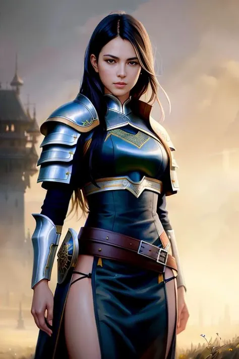 modelshoot style, (extremely detailed CG unity 8k wallpaper), full shot body photo of the most beautiful artwork in the world, medieval armor, professional majestic oil painting by Ed Blinkey, Atey Ghailan, Studio Ghibli, by Jeremy Mann, Greg Manchess, Antonio Moro, trending on ArtStation, trending on CGSociety, Intricate, High Detail, Sharp focus, dramatic, photorealistic painting art by midjourney and greg rutkowski