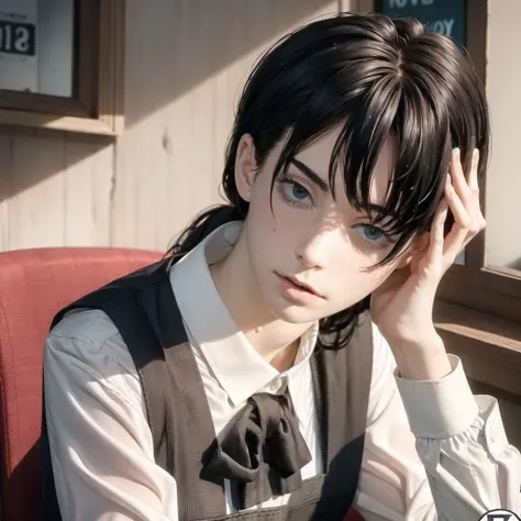 1girl, shirt, looking at viewer, collared shirt, solo, white shirt, black hair, long hair, long sleeves, lips, indoors, blue eyes, realistic, bangs, closed mouth, buttons, hair over shoulder, upper body, pinafore dress, freckles, dress, sunlight, sitting, nose, <lora:zlzzlz_chilloutmix_NiPrunedFp16Fix_75i_29p:0.7> embarassed blushing zlzzlz, standing pose,best quality, masterpiece, illustration, an extremely delicate and beautiful, extremely detailed ,CG ,unity ,8k wallpaper, Amazing, finely detail, masterpiece,best quality,official art, extremely detailed CG unity 8k wallpaper, absurdres, incredibly absurdres, huge filesize, ultra-detailed, highres, extremely detailed, beautiful detailed girl,((detailed face,perfect face)), (extremely detailed eyes),((looking at viewer)),(real person,photograph),cute,1girl,19 yo,(bob cut hair), makeup,(light blue shinny contact lens), (light pink eye shadow),(haunting smile),(moist lips),small breasts,narrow waist,(slim),(white_skin),blush, shy,outdoor, bright light, overexposed, simple clean blurred background, waist up, bust up, upper body:1.3, half body:1.4, in a pub, coffee table, wine, wine bottles, snacks, carpet, floor mat, indoor plants, music player, gramophone, jukebox, plants, chairs, bar stools, paintings, barista outfit, uniform, barista uniform, tie, suit, upper body:1.7,
fullbody_photoshoot:0.7, solo girl turns her head to the side, staring at camera,masterpiece, best quality, ultra highres, 8k, RAW photo, (soft focus:1.4),photo realistic,realcumAI ,film grain, (lens distortion:0.7), (chromatic aberration:0.7), intricate,cinematic lighting,cinematic,depth of field, perfect, hyper-detailed, ultra realistic, intricate details, tonemapping,hyper detailed, a character portrait by senior character artist, trending on Artstation,(moody lighting:1.5), (detailed face:1.2), (kawaii:1.2), beautiful face, (((skin imperfections))),
purple
smart
Shorts,
red
fashionable
Handbag, pureerosface_v1:0.01,