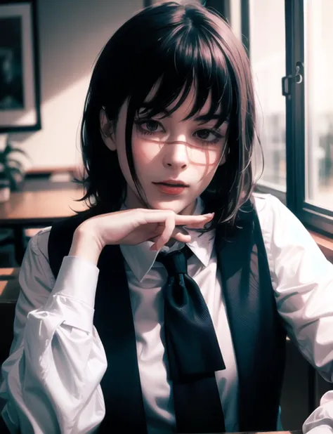 1girl, shirt, looking at viewer, collared shirt, solo, white shirt, black hair, long hair, long sleeves, lips, indoors, blue eyes, realistic, bangs, closed mouth, buttons, hair over shoulder, upper body, pinafore dress, freckles, dress, sunlight, sitting, nose, <lora:zlzzlz_chilloutmix_NiPrunedFp16Fix_75i_29p:0.7> embarassed blushing zlzzlz, standing pose,best quality, masterpiece, illustration, an extremely delicate and beautiful, extremely detailed ,CG ,unity ,8k wallpaper, Amazing, finely detail, masterpiece,best quality,official art, extremely detailed CG unity 8k wallpaper, absurdres, incredibly absurdres, huge filesize, ultra-detailed, highres, extremely detailed, beautiful detailed girl,((detailed face,perfect face)), (extremely detailed eyes),((looking at viewer)),(real person,photograph),cute,1girl,19 yo,(bob cut hair), makeup,(light blue shinny contact lens), (light pink eye shadow),(haunting smile),(moist lips),small breasts,narrow waist,(slim),(white_skin),blush, shy,outdoor, bright light, overexposed, simple clean blurred background, waist up, bust up, upper body:1.3, half body:1.4, in a pub, coffee table, wine, wine bottles, snacks, carpet, floor mat, indoor plants, music player, gramophone, jukebox, plants, chairs, bar stools, paintings, barista outfit, uniform, barista uniform, tie, suit, upper body:1.7, fullbody_photoshoot:0.7, solo girl turns her head to the side, staring at camera,masterpiece, best quality, ultra highres, 8k, RAW photo, (soft focus:1.4),photo realistic,realcumAI ,film grain, (lens distortion:0.7), (chromatic aberration:0.7), intricate,cinematic lighting,cinematic,depth of field, perfect, hyper-detailed, ultra realistic, intricate details, tonemapping,hyper detailed, a character portrait by senior character artist, trending on Artstation,(moody lighting:1.5), (detailed face:1.2), (kawaii:1.2), beautiful face, (((skin imperfections))), purple smart Shorts, red fashionable Handbag, pureerosface_v1:0.01,