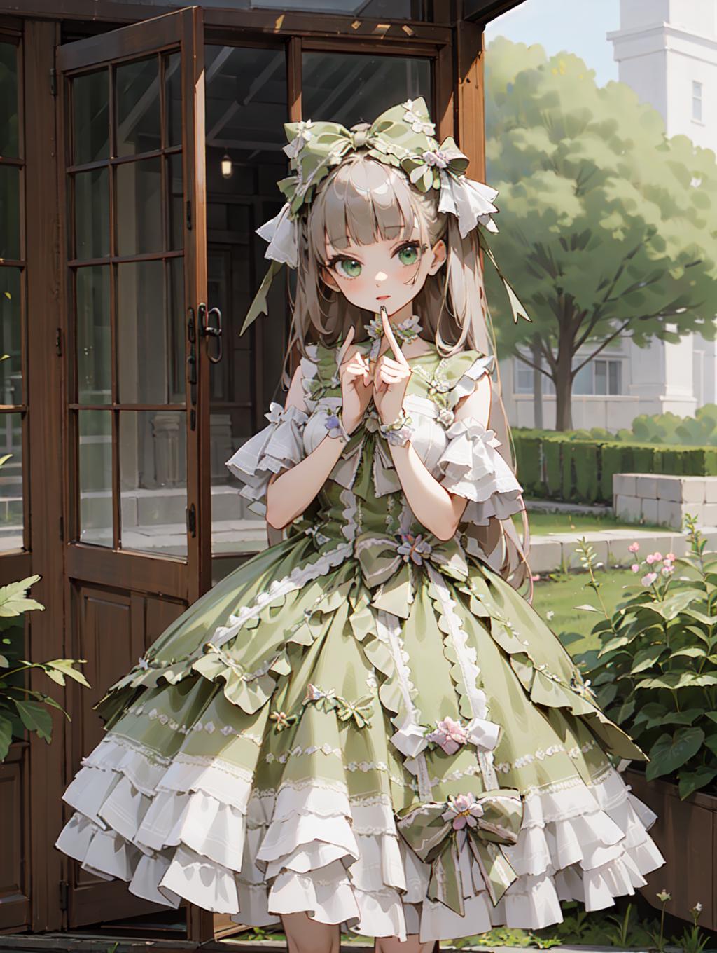 Green and White dress v1.0