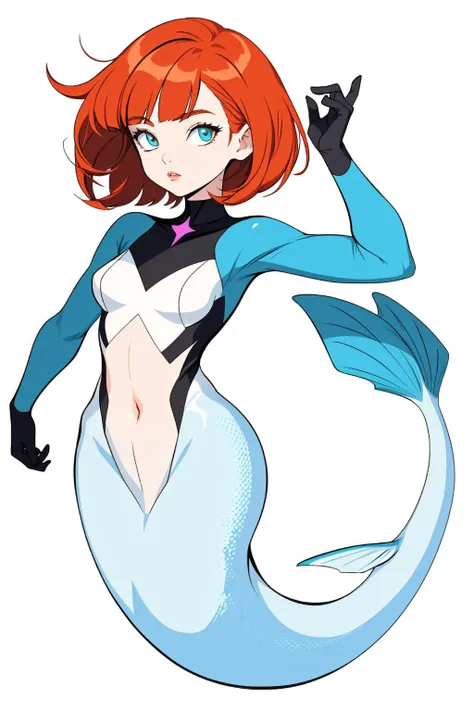 <lora:Mermaid:0.70> woman, short redhead hair, bob with bangs, scales, mermaid, rock, celestial collar <lora:hyperdetailer_v095:0.3>, Vector art, Vivid colors, Clean lines, Sharp edges, Minimalist, Precise geometry, Simplistic, Smooth curves, Bold outlines, Crisp shapes, Flat colors, Illustration art piece, High contrast shadows, Technical illustration, Graphic design, Vector graphics, High contrast, Precision artwork, Linear compositions, Scalable artwork, Digital art