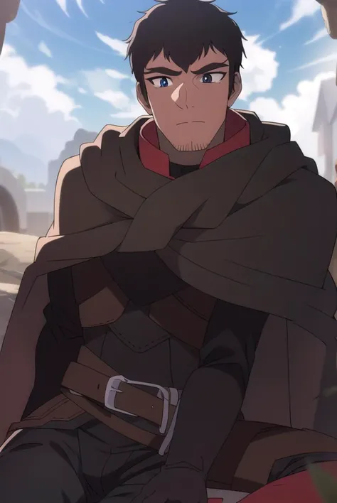 davion, <lyco:davion-LYCORIStest:1>,
davion, short hair, black hair, 1boy, facial hair, thick eyebrows, muscular male, bara, sideburns, mature male, stubble, muscular, (black eyes:1.5),
BREAK belt, cape, armor, bodysuit, black cape,
BREAK outdoors,
BREAK looking at viewer,
BREAK <lora:GoodHands-vanilla:1>, (masterpiece:1.2), best quality, high resolution, unity 8k wallpaper, (illustration:0.8), (beautiful detailed eyes:1.6), extremely detailed face, perfect lighting, extremely detailed CG, (perfect hands, perfect anatomy),