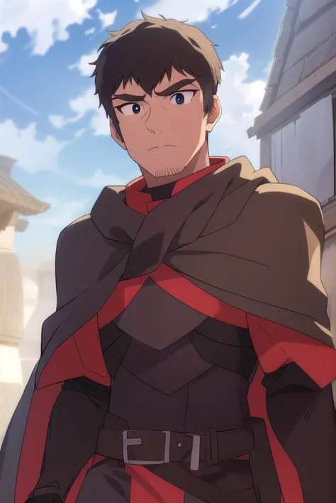 davion, <lyco:davion-LYCORIStest:1>,
davion, short hair, black hair, 1boy, facial hair, thick eyebrows, muscular male, bara, sideburns, mature male, stubble, muscular, (black eyes:1.5),
BREAK belt, cape, armor, bodysuit, black cape,
BREAK outdoors,
BREAK looking at viewer,
BREAK <lora:GoodHands-vanilla:1>, (masterpiece:1.2), best quality, high resolution, unity 8k wallpaper, (illustration:0.8), (beautiful detailed eyes:1.6), extremely detailed face, perfect lighting, extremely detailed CG, (perfect hands, perfect anatomy),