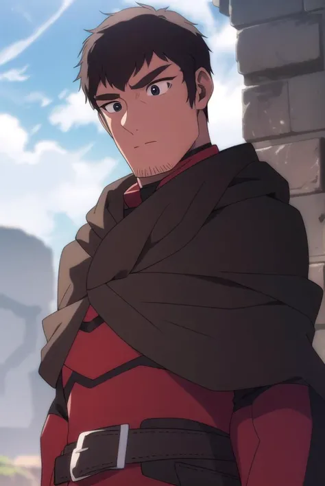 davion, <lyco:davion-LYCORIStest:1>,
davion, short hair, black hair, 1boy, facial hair, thick eyebrows, muscular male, bara, sideburns, mature male, stubble, muscular, (black eyes:1.5),
BREAK belt, cape, armor, bodysuit, black cape,
BREAK outdoors,
BREAK looking at viewer,
BREAK <lora:GoodHands-vanilla:1>, (masterpiece:1.2), best quality, high resolution, unity 8k wallpaper, (illustration:0.8), (beautiful detailed eyes:1.6), extremely detailed face, perfect lighting, extremely detailed CG, (perfect hands, perfect anatomy),