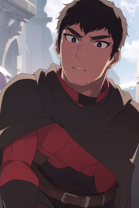 davion, <lyco:davion-LYCORIStest:1>,
davion, short hair, black hair, 1boy, facial hair, thick eyebrows, muscular male, bara, sideburns, mature male, stubble, muscular, (black eyes:1.5),
BREAK belt, cape, armor, bodysuit, black cape,
BREAK outdoors,
BREAK looking at viewer,
BREAK <lora:GoodHands-vanilla:1>, (masterpiece:1.2), best quality, high resolution, unity 8k wallpaper, (illustration:0.8), (beautiful detailed eyes:1.6), extremely detailed face, perfect lighting, extremely detailed CG, (perfect hands, perfect anatomy),