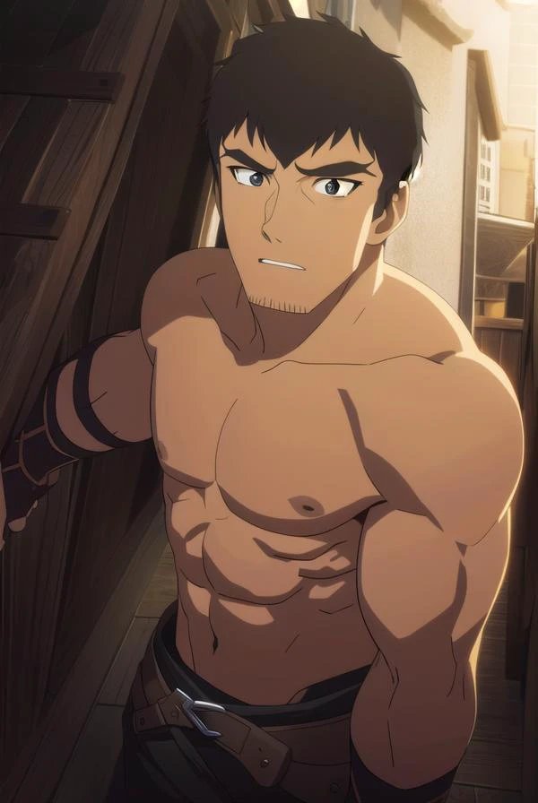 davion, <lyco:davionv2-lyco-nochekaiser:1>,
davion, short hair, black hair, dark skin, (black eyes:1.5), dark-skinned male, facial hair, thick eyebrows, stubble, sideburns,
BREAK nude, muscular, scar, pectorals, muscular male, bara, large pectorals, topless male, scar on chest,
BREAK looking at viewer,
BREAK outdoors,
BREAK <lyco:GoodHands-beta2:1>, (masterpiece:1.2), best quality, high resolution, unity 8k wallpaper, (illustration:0.8), (beautiful detailed eyes:1.6), extremely detailed face, perfect lighting, extremely detailed CG, (perfect hands, perfect anatomy),