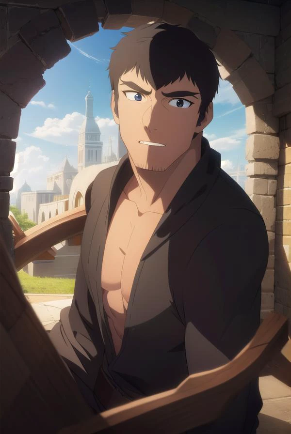 davion, <lyco:davionv2-lyco-nochekaiser:1>,
davion, short hair, black hair, dark skin, (black eyes:1.5), dark-skinned male, facial hair, thick eyebrows, stubble, sideburns,
BREAK shirt, white shirt, muscular, pectorals, muscular male, bara, mature male, pectoral cleavage,
BREAK looking at viewer,
BREAK outdoors,
BREAK <lyco:GoodHands-beta2:1>, (masterpiece:1.2), best quality, high resolution, unity 8k wallpaper, (illustration:0.8), (beautiful detailed eyes:1.6), extremely detailed face, perfect lighting, extremely detailed CG, (perfect hands, perfect anatomy),