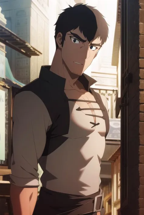 davion, <lyco:davionv2-lyco-nochekaiser:1>,
davion, short hair, black hair, dark skin, (black eyes:1.5), dark-skinned male, facial hair, thick eyebrows, stubble, sideburns,
BREAK shirt, white shirt, muscular, pectorals, muscular male, bara, mature male, pectoral cleavage,
BREAK looking at viewer,
BREAK outdoors,
BREAK <lyco:GoodHands-beta2:1>, (masterpiece:1.2), best quality, high resolution, unity 8k wallpaper, (illustration:0.8), (beautiful detailed eyes:1.6), extremely detailed face, perfect lighting, extremely detailed CG, (perfect hands, perfect anatomy),