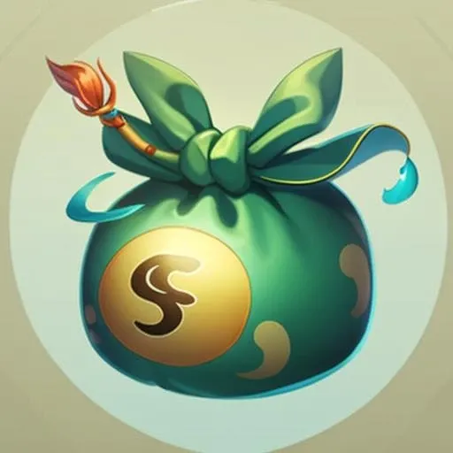 zhongguofeng, game icon institute, game icon, a parcel with a bow on it's neck and a name on the bottle and a number on the bottle, no humans, Bamboo<lora:game icon institute_chinesestyle_v2-000016:0.8>