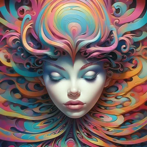 Surreal impressionist Trippy psychedelic Trip illusion by David Nelson, adi granov, Brian Oldham, Christopher vacher, Paul corfield and artgerm