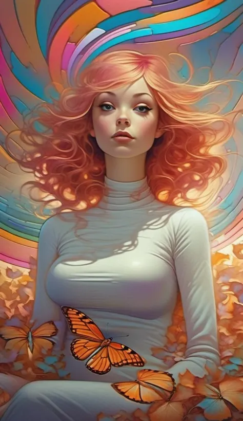 Surreal impressionist Trippy psychedelic Trip illusion by David Nelson, adi granov, Brian Oldham, Christopher vacher, Paul corfield and artgerm