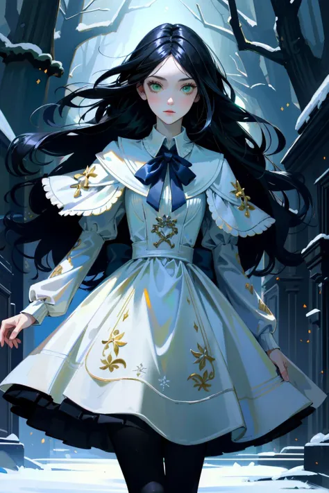 ((ultra detailed, masterpiece, best quality))
<lora:AliceMadness:0.8>
AliceMadness, 1girl, solo, long hair, black hair, green eyes, dress, pantyhose, in a winter wonderland