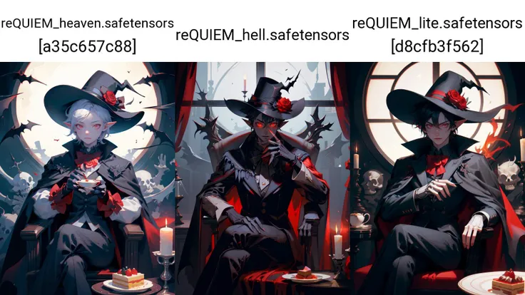 (masterpiece, best quality, hires, high resolution:1.2),1boy,hat,vampire,sitting,bat \(animal\),solo,top hat,jewelry,candlestand,male focus,red eyes,plate,crossed legs,table,food,window,indoors,brooch,black headwear,fingernails,wine glass,chair,glowing,long fingernails,rose,flower,looking at viewer,claws,fork,meat,skeleton,fire,glowing eyes,sharp fingernails,cape,bone,teacup,gem,skull,frills,night,gloves,knife,formal,mask,long sleeves,red rose,red cape,cake,jacket,white gloves,flame,pointy ears,pants,teapot,red gemstone,thumb ring,suit,candlelight,