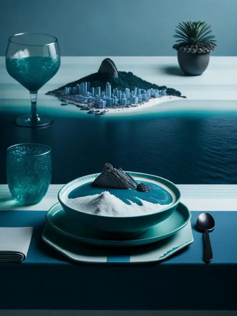 <lora:surrealPlateLora_v10:1> a plate with copacabana, white sand, light blue ocean, rio de janeiro