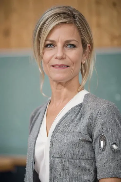 1 girl, dynamic pose, classroom, teacher, teacher outfit, teaching <lora:marina_fois_v01:1> ((((marinafois)))), blonde,, ,<lora:epiCRealismHelper:0.6>, <lora:lora_perfecteyes_v1_from_v1_160:0.6> full body shot, best quality, 4k, 8k, ultra highres, raw photo in hdr, sharp focus, intricate texture, skin imperfections, photograph of , high detailed skin, skin pores,