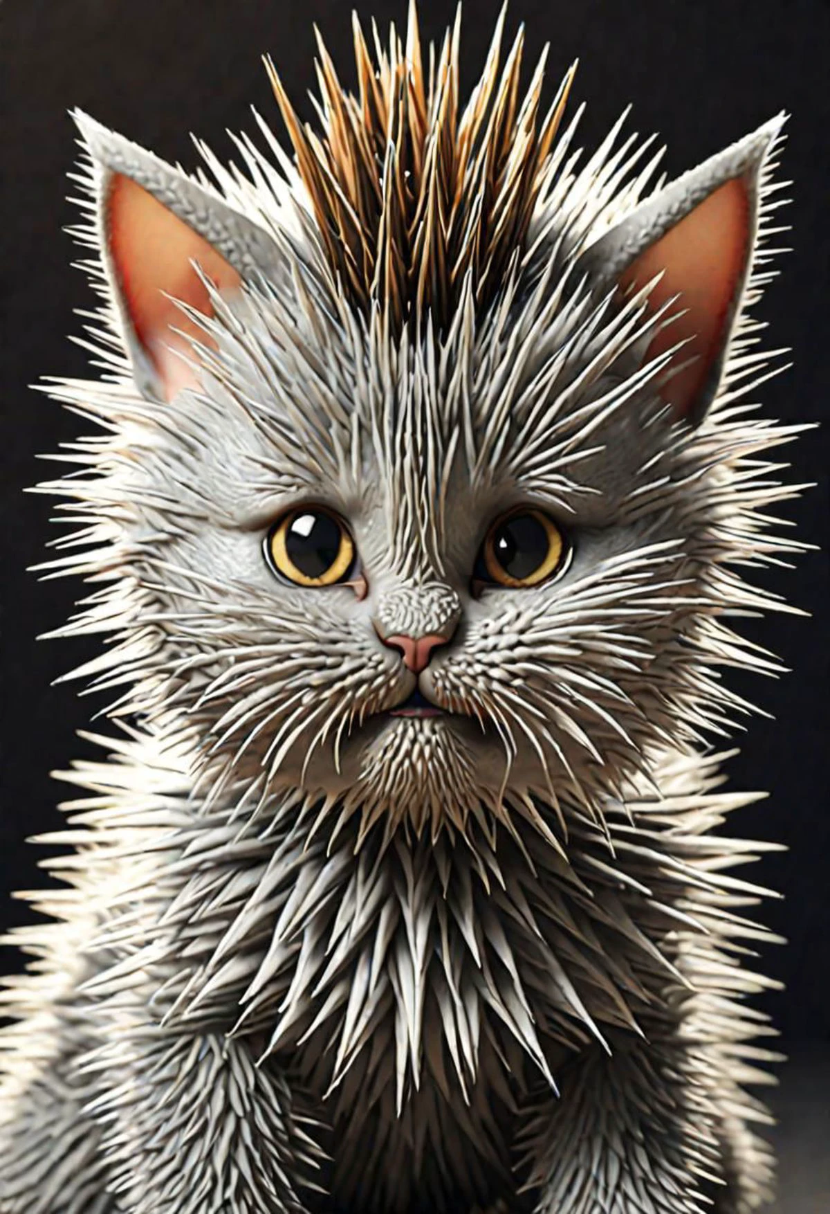 a cute spiky cat, high detailed, 8K resolution