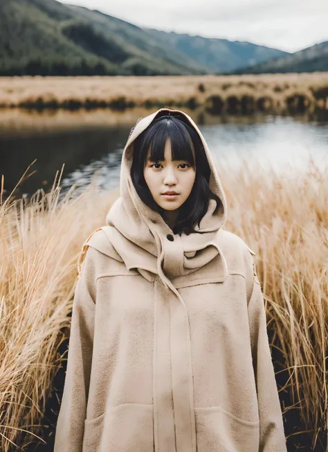 darkfeeling, 1girl, solo, long hair, black hair, long sleeves, standing, outdoors, blurry, coat, floating hair, grass, wind, black coat, hands in pockets, field, closed mouth,
<lora:darkfeeling_v2:0.5>