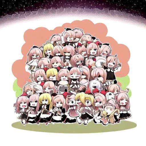 chibi party, lots of chibi, many people