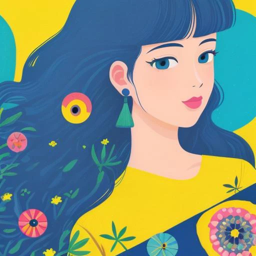 masterpiece, best quality,
paint,illustration,
style2,solo,simple background,
a cartoon illustration of a lady ina yellow shirt over art by mrs butterfly, in the style of grunge beauty, sandara tang, mixed patterns, text and emoji installations, close up, charming character illustrations, folkloric
<lora:Inset-V1.1:1>