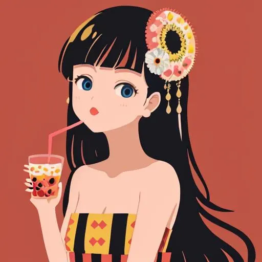 masterpiece, best quality,
paint,illustration,
style2,solo,simple background,
girl with dress, drinking apple juice, red pop vivid anime playful pose striped background, gradient hair, in the style of grunge beauty, sandara tang, mixed patterns, text and emoji installations, charming character illustrations, red color matching, post impressionist, dreamy, 8k,
<lora:Inset-V1.1:0.6> <lora:Inset-V1.2:0.6>