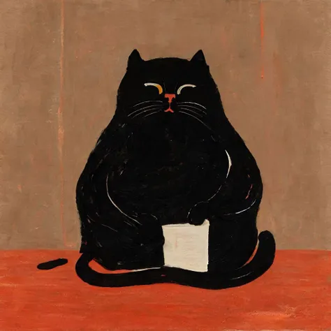 masterpiece, best quality,
painting \(medium\), illustrious,
style2,solo,simple background,
a fat black cat,
<lora:Inset-V1.1:1>