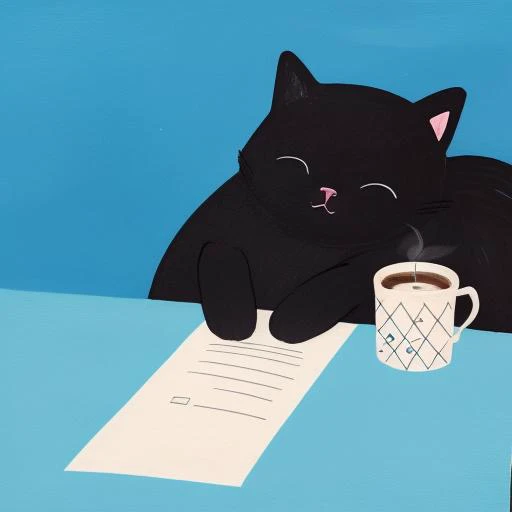masterpiece, best quality,
paint,illustration,
style2,solo,simple background,
a paper cut out of a cat laying on a blue mat on a table with a cup of coffee,
<lora:Inset-V1.2:0.6>, <lora:Inset-V1.1:0.6>