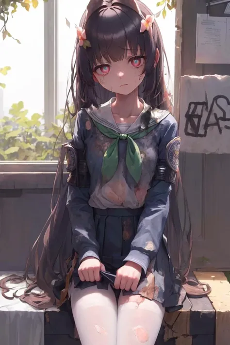 <lora:blueArchiveMiyu_miyu:1>,(very very detailed CG 8k wallpaper),(((masterpiece))),(((best quality))),((ultra-detailed)),(an extremely delicate and beautiful),(solo),young girl,tied up on a post,clothes tattered and torn,hands formed into a glass-like appearance,water stains on the clothes,vibrant plants surrounding her,inviting aroma in the air,natural background,(expressionless),silent,(pain),(beautiful detailed eyes),dynamic angle,floating,(glowing hair),captive,(sunshine),(bloom)