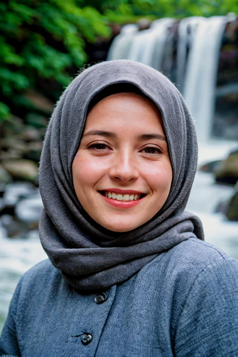 analog film photo solo, gstyle, realistic, ((woman)), (((hijab))), (((grin512:1.1))), ((Long sleeves abaya, moslem dress)), ((waterfall, misty spray, rocky cascades, natural beauty)), ((dynamic pose)), PA7_Human-Likeness, PA7_Photo, high detailed, 8k, clear facial features, pastel themed colorgrade, in style of wes anderson, <lora:PAseer-SD15-LCM Quick:1> <lora:GStyle_-_Photography_Style:.4> <lora:[ID]_-_Ran_Widya:.2> rainych  . faded film, desaturated, 35mm photo, grainy, vignette, vintage, Kodachrome, Lomography, stained, highly detailed, found footage