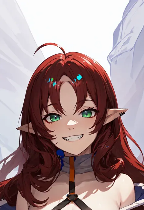 best quality, masterpiece, highres, solo, (myrtle_arknights:1.10), evil grin, evil smile, grin, portrait, looking at viewer, 41 <lora:myrtle_arknights:0.80>