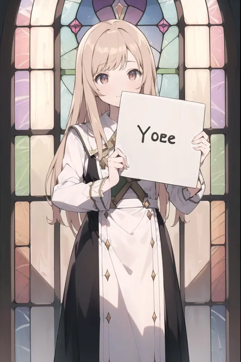 (shade,stained glass,Tonal gradation :1.3),
good detailed, (glowing background),
best quality, wide-angle Hyperdetailed, masterpiece, 8k, natural lighting, soft lighting, sunlight, HDR (High Dynamic Range), Maximum Clarity And Sharpness, Multi-Layered Textures,
<lora:sign2-000013:0.8> (1 girl Holding a Sign that write Yes,:1.4)