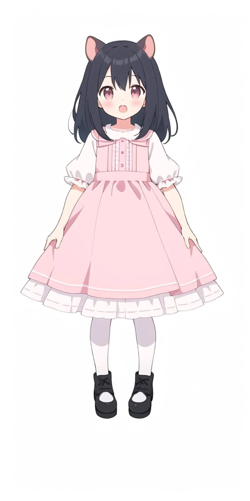 official art,1girl, simple background,[(white background:1.5)::0.2],open-mouth,(white background:1.2)
1girl,pink dress, squirrel ears,