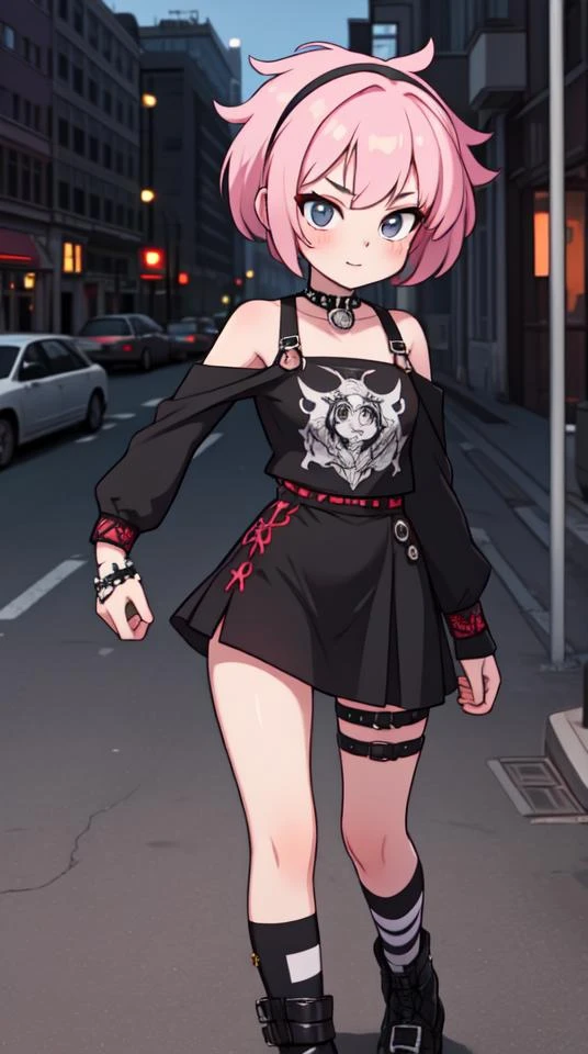 Punk girl in the city, punk, dark lights,
<lora:punk_v0.2:0.8>,, High Definition, <High resolution:1>, Good artist, Best quality, Better Quality, ((Master Quality))