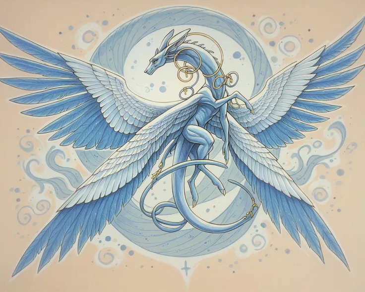 score_9, score_8_up, score_7_up, score_6_up, biblically accurate angel, creature made of multi-faceted rings, multiple rings, multiple eyes, abstract creature, wings, floating, religious or biblical illustration, renaissance art, traditional, old school art, standing, detailed line work, traditional ink