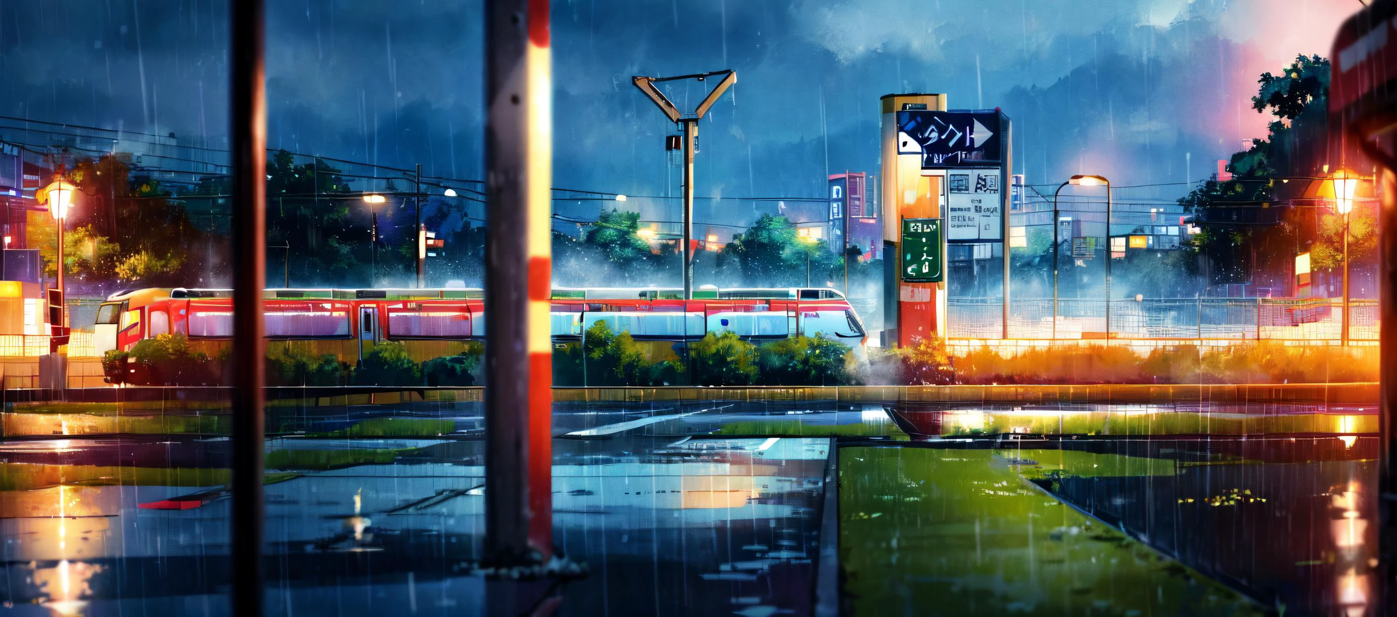 (masterpiece:0.6, best quality),lost subway station in grass under open sky in the night, rain, loneliness, wet, fog, <lora:add_detail:1> ,<lora:msw_v10:0.1> ,<lora:mocha style:0.5>, (open sky), snowing, falling stars,