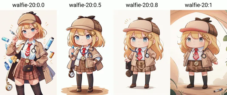 (masterpiece, best quality), intricate details,
1girl, <lora:ameliaWatsonHololive_v2AllOutfits:0.8> amelia watson, monocle hair ornament, amelia_detective, collared shirt, red necktie, plaid skirt, thighhighs, (detective accessories:0) deerstalker, brown capelet, pocket watch, stethoscope, syringe,
<lora:style_walfie-20:0.0> chibi, glaring,