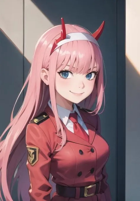 (Photo:1.3), highdetail, <lora:Zero_Two_Darling:0.8>, Zero_Two_Darling, smirk,, (masterpiece, best quality, detailed:1.3)