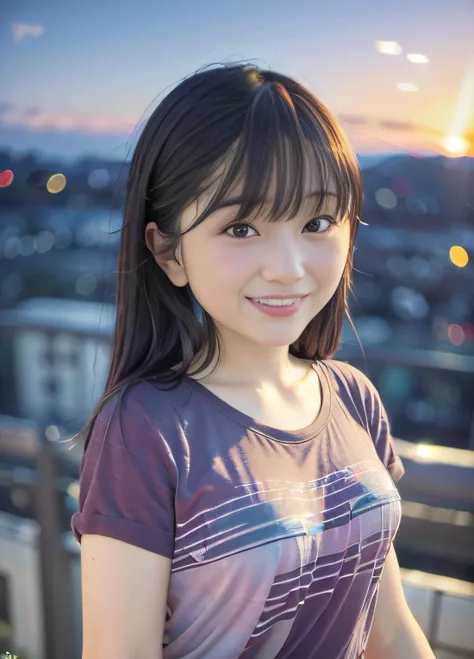 (sfw,8k, RAW photo, best quality, masterpiece:1.2),(realistic, photo-realistic:1.37)city background sunset,Abeyu-1300-2900, upper body,(((casual clothes))),smiling facial close-up  <hypernet:Abeyu-1300-2900:1>