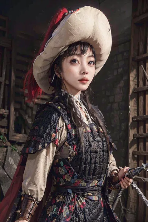 1girl dress like move The Flying Swords of Dragon Gate, masterpiece, best quality, photorealistic, fanyangli, desert, snow, linen_clothes, <lora:Han_Ye_Seul_v3:1>