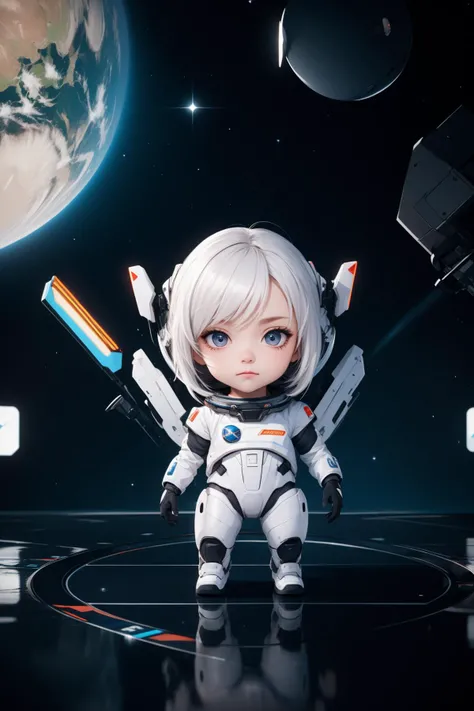 (best quality:1.4),(masterpiece:1.4),(8K:1.4),(extremely detailed:1.4),(chibi:1.4),high quality,ray tracing,streamlinerai space suit,stylized,shiny white,full of reflections,blue glowing lights,futurism,clean edges,Tinted windows,<lora:streamlinerai:0.8>,<lora:GoodHands-beta2:1>,cartoon rendering,