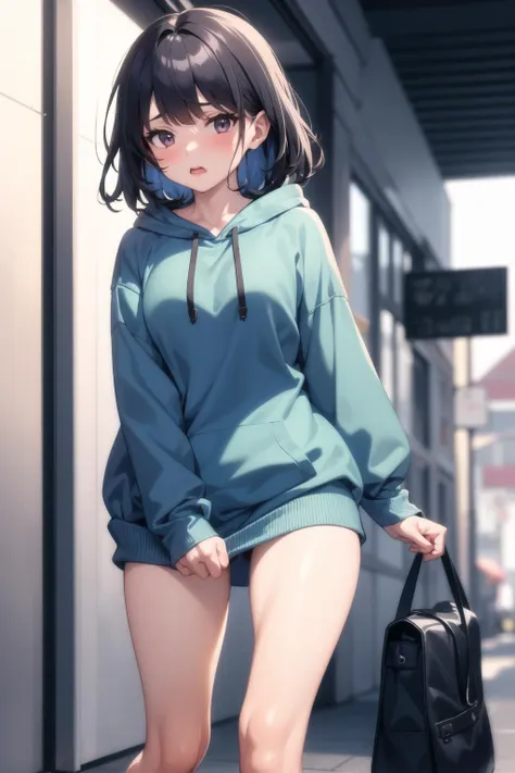 <lora:skirt_tug_v0.1:1.0>
1girl, clothes tug, oversized clothes, hoodie, naked hoodie, sweater tug, wind, implied pantyshot,, masterpiece, best quality, highly detailed