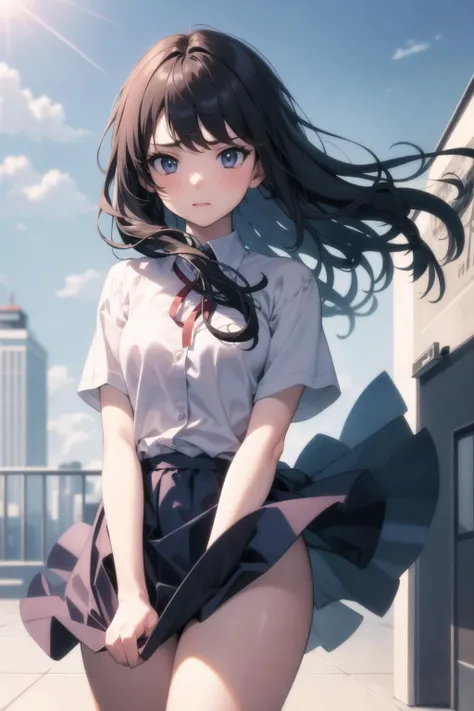 <lora:skirt_tug_v0.1:1.0>
1girl, clothes tug, school uniform, wind, skirt tug,
<lora:school_rooftop_v0.1:1> rooftop,, masterpiece, best quality, highly detailed