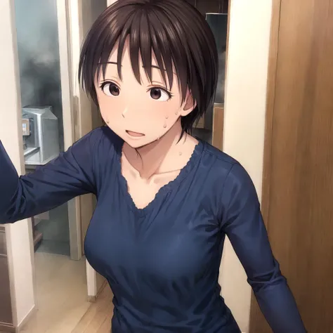 (masterpiece,best quality),official cg,solo,
(ntrgao:1.4),
<lora:MiuraMomV1:1.2> ,MiuraMom_V1,shirt, long sleeves, collarbone,
entrance, welcome,sweat,steam,
<lora:ntrface-wasabiya:1>,