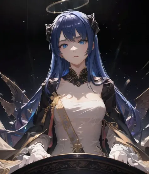 (Masterpiece:1.2), best quality, (illustration:1.2), (ultra-detailed), hyper details, (delicate detailed), (intricate details), (cinematic light, best quality Backlights), clear line, from below, solo female, perfect body, (1girl),  (emperor, black see-through clothes),(crown:1.1), sitting on Throne, slightly close eyes, looking downward, turn head, ( shy:1.2), ((makeup)), spread legs, high contrast, (best illumination, an extremely delicate and beautiful), ((cinematic light)), blue eyes, colorful, looking at viewer, <lora:arknightsMostima_v10:1>