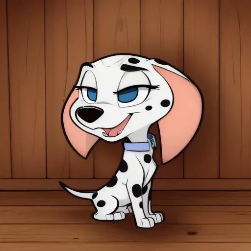 a beautiful and detailed portrait of a female, <lora:Cadpig-_101D:1.2>, Female, dog, Cadpig, (((((jumbo head)))))), (((tiny body))), (little arms), (little body), (((small body))), ((short)), (puppy), (((short legs))), (((short body))), (dalmatian), ((feral)), floppy ears, blue eyes, blue collar, open mouth, ((do_me_eyes)), half closed eyes, (((sexy pose))),
BREAK, art by smitty g, by the giant hamster, by nekostar, by carrot,
detailed background, (detailed wooden floor), detailed barn background, (((detailed farm haystacks))), (flat color), flat colors