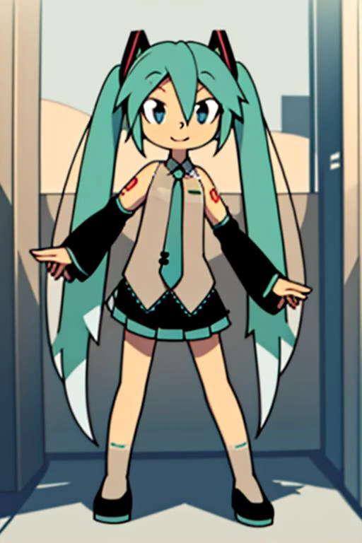 <lora:xierra-10:1> xierra, , solo, full body, hatsune miku, masterpiece, best quality