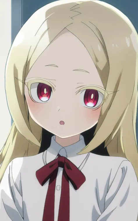 score_9, score_8_up, source_アニメ,Morino Korisu, long hair, blonde hair, red eyes, very long hair, bright pupils,((1girl)),White background,shiny skin,Reverse Bunny Suit,High leg,,Wet and see-through tan,