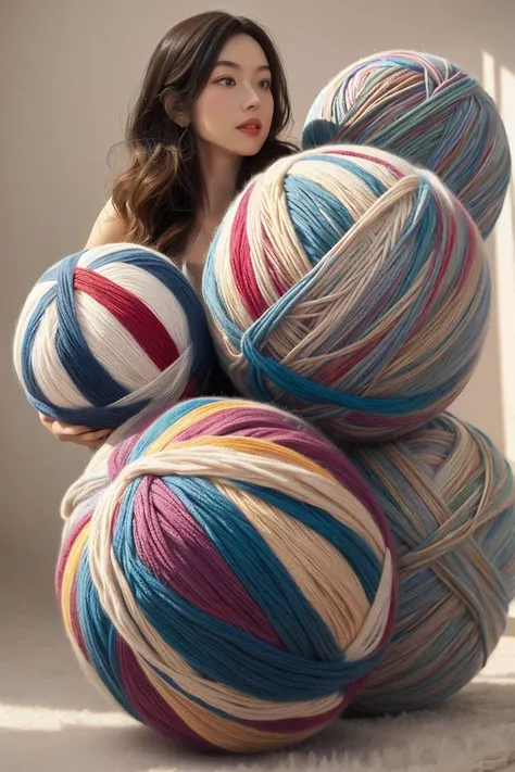masterpiece, best quality, 1girl, <lora:kwFemaleBeta32_v13:0.5>, <lora:èè纱线ç:0.5>, giant yarn ball