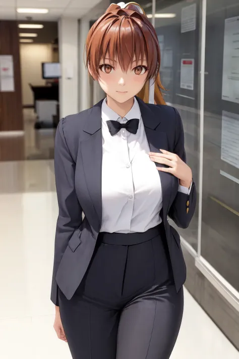 masterpiece, best quality, highres, 1girl, kasumi, office lady, suit <lora:doa_kasumi:1>