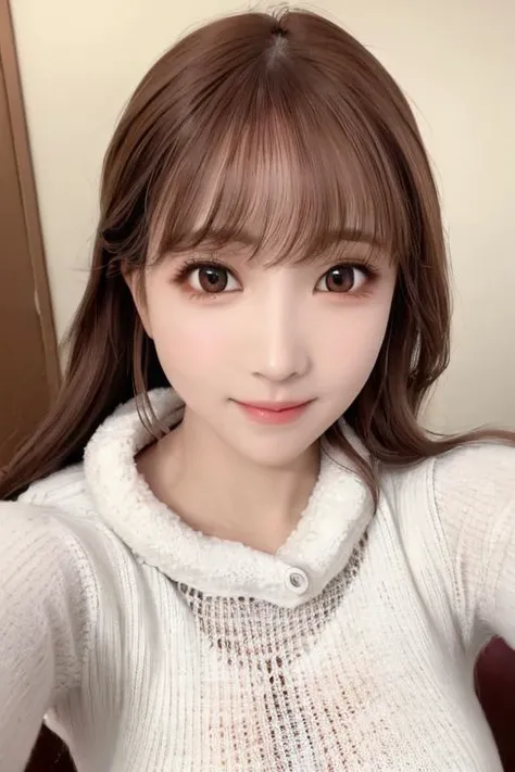 <lora:CBAV-yua:0.8> yua, best quality, professional lighting, super detailed, realistic, beautiful detailed face eyes,
looking at viewer,smile,sweater